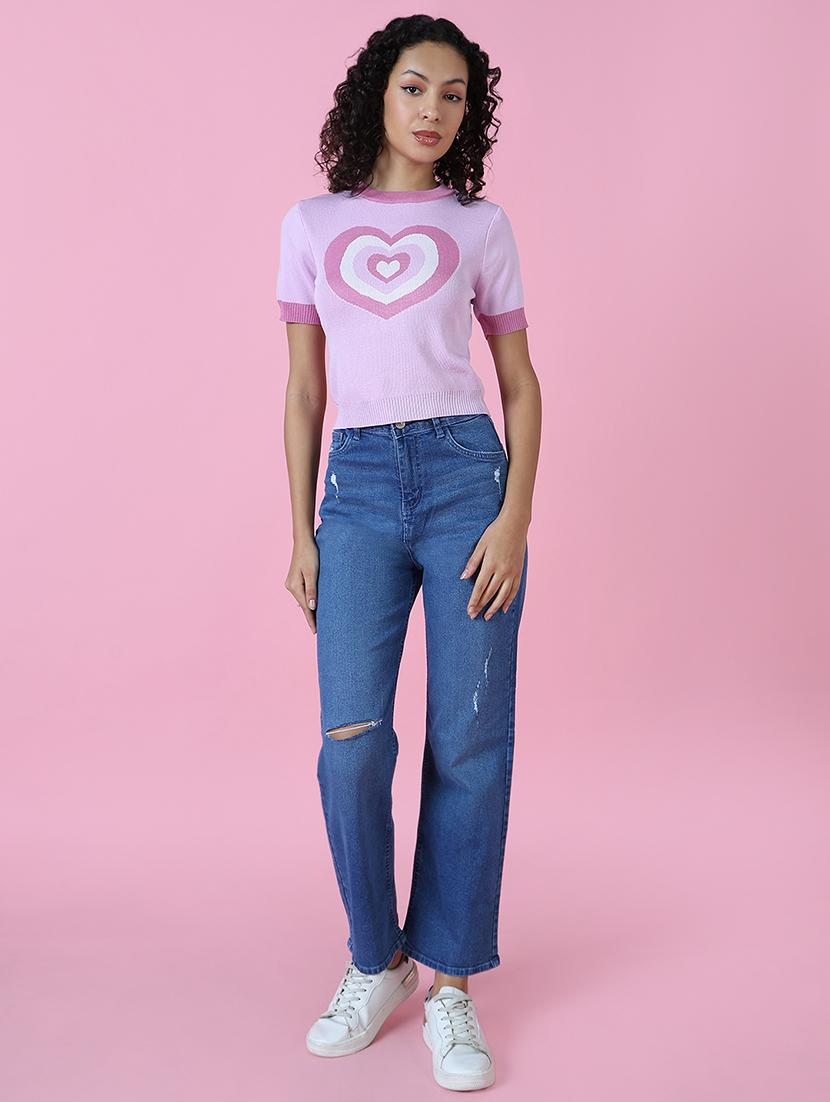 women's distress straight fit jeans - 18591031 - Standard Image - 5