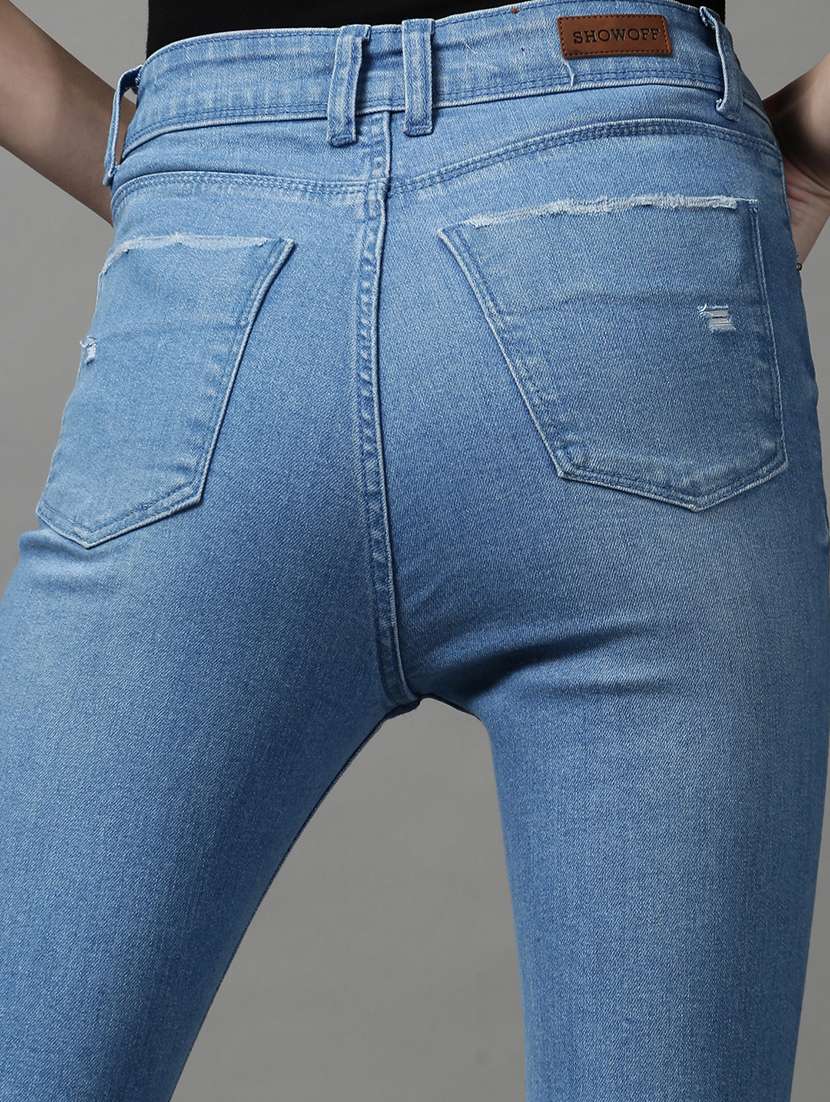 women's distress slim fit jeans - 18591033 - Standard Image - 5