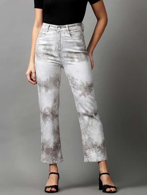 women's tie & dye straight fit jeans - 18591045 -  Standard Image - 0