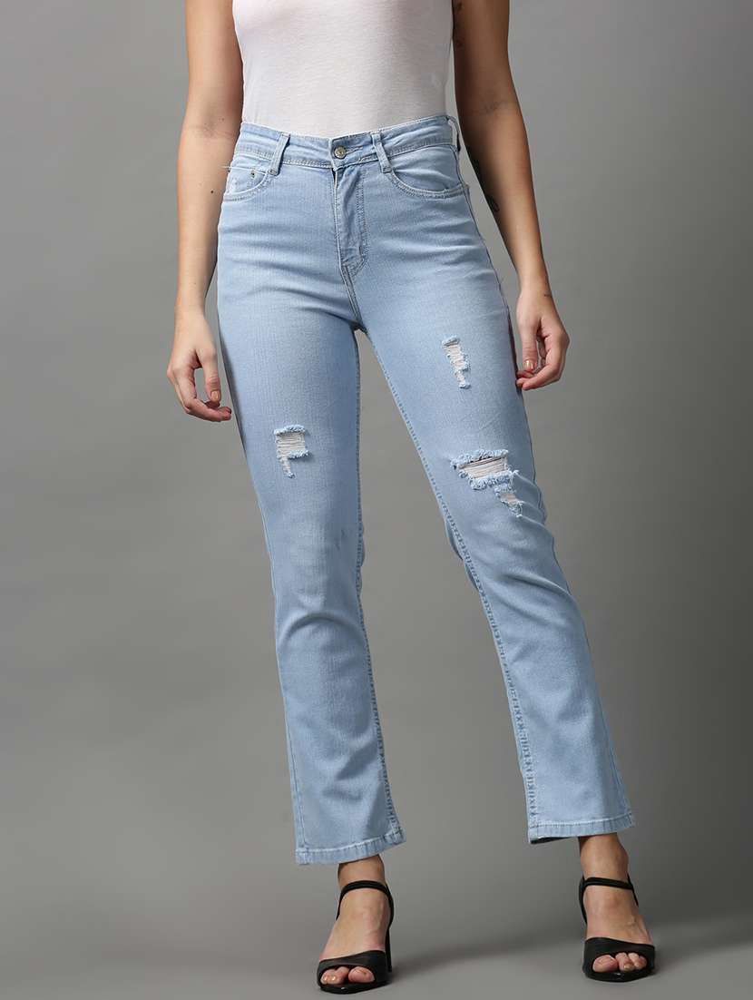 women's distress bootcut fit jeans - 18591053 - Zoom Image - 0