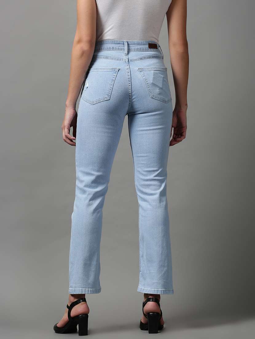 women's distress bootcut fit jeans - 18591053 - Standard Image - 3