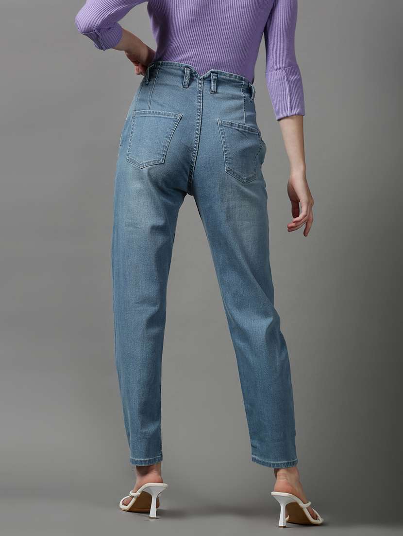 women's plain mom fit jeans - 18591065 -  Standard Image - 3