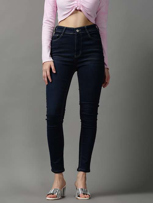 women's plain slim fit jeans - 18591068 - Standard Image - 0