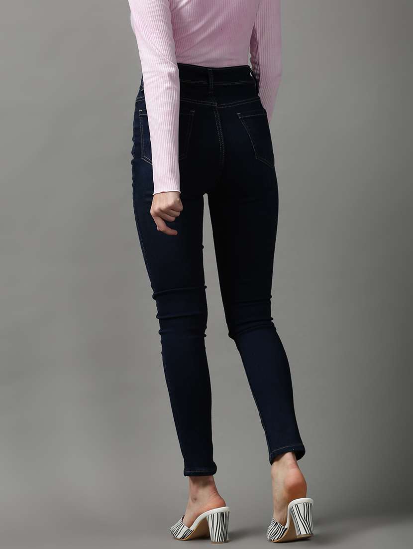 women's plain slim fit jeans - 18591068 - Standard Image - 3