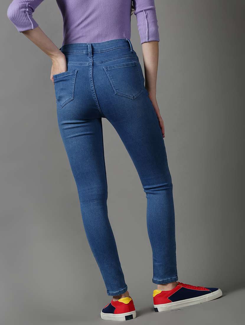women's plain slim fit jeans - 18591069 - Standard Image - 3