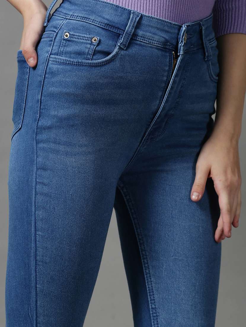 women's plain slim fit jeans - 18591069 - Standard Image - 5