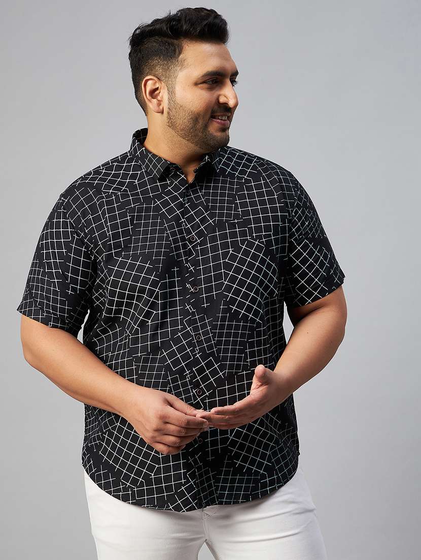 mens geometric casual shirt