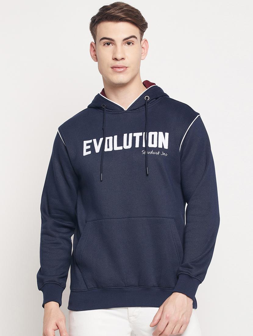 hooded chest print sweatshirt - 18591532 -  Zoom Image - 0