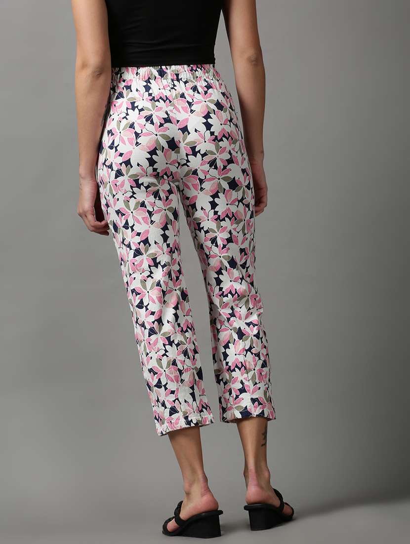 drawstring waist printed trouser - 18591547 -  Standard Image - 3