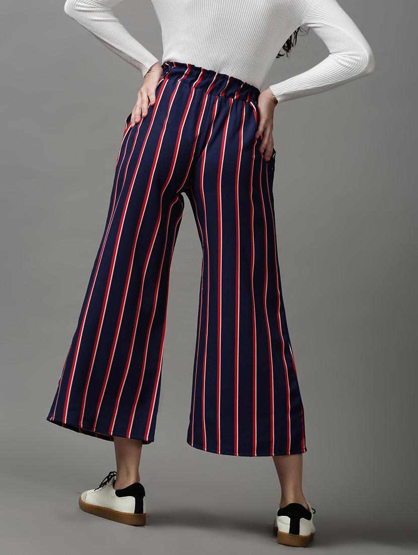 tie front striped trouser - 18591552 - Standard Image - 3