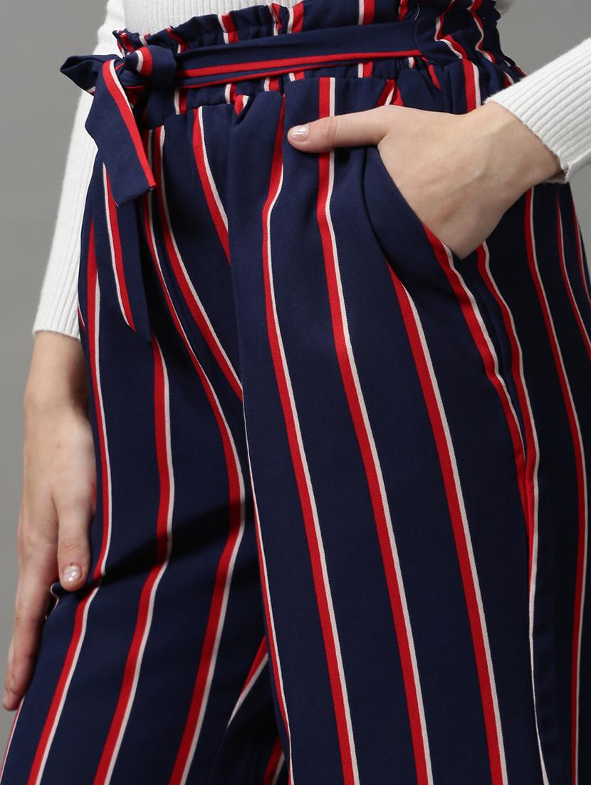 tie front striped trouser - 18591552 - Standard Image - 5