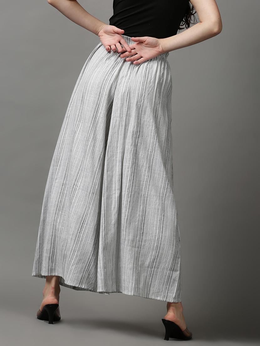 high rise striped wide leg trouser - 18591558 - Standard Image - 3