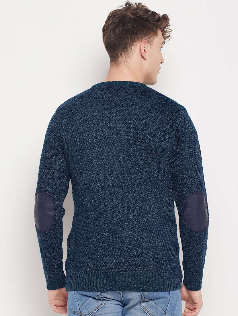 navy blue self designed pullover - 18591565 -  Standard Image - 3