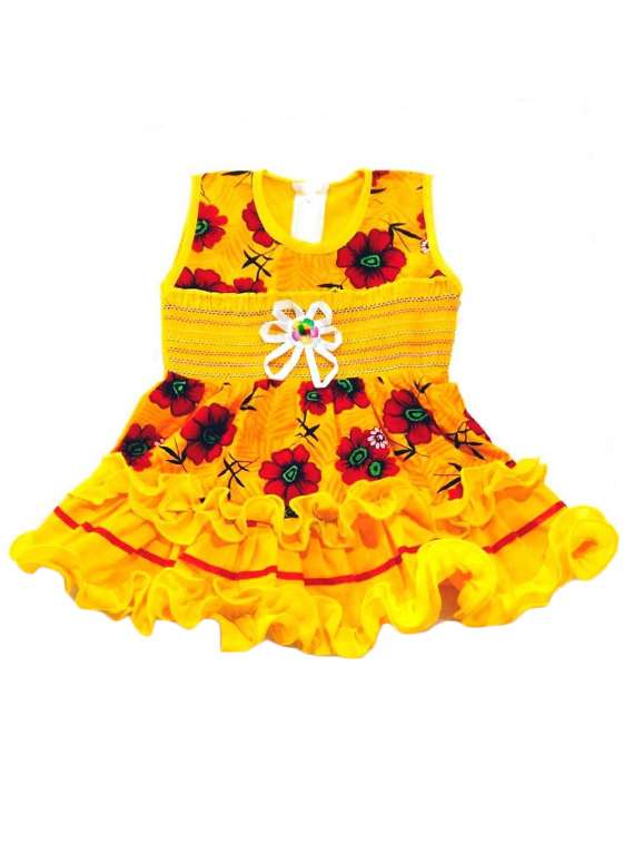 girls round neck sleeveless frock