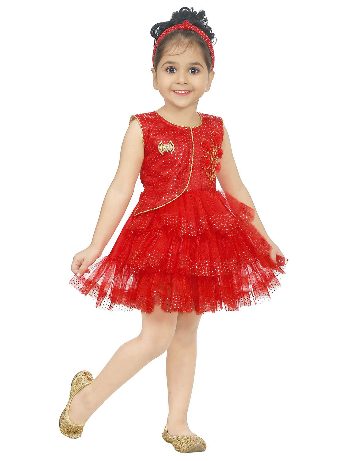 girls round neck sleeveless frock