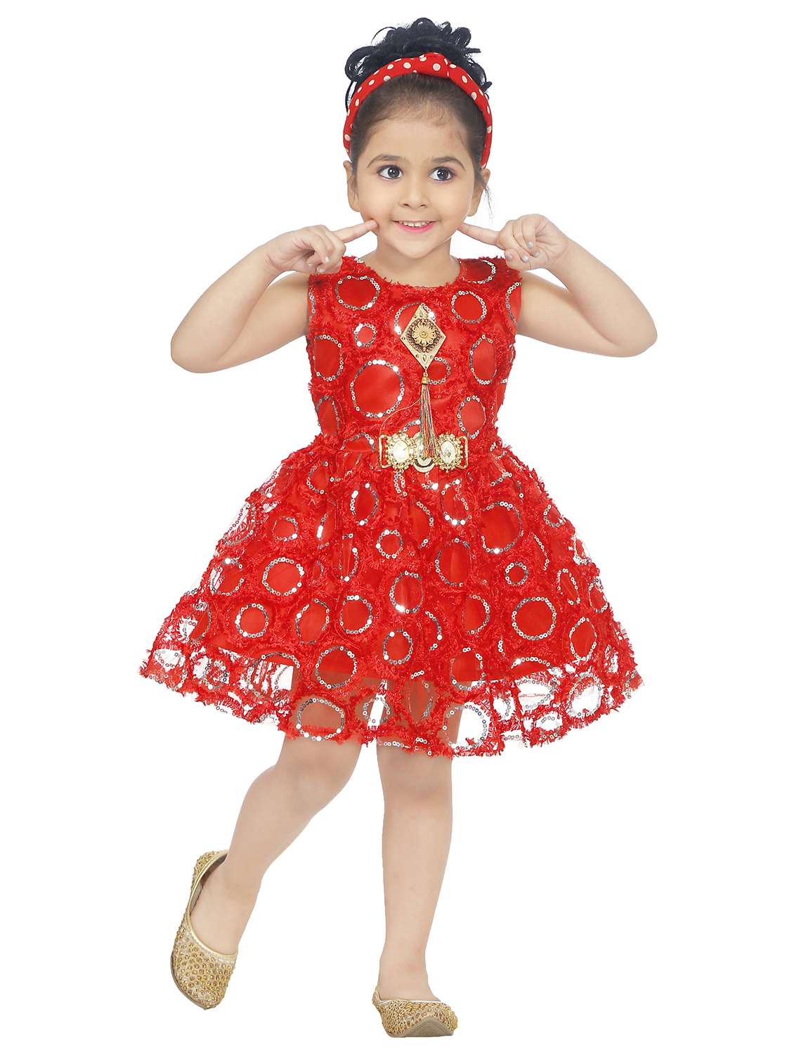 girls round neck sleeveless frock