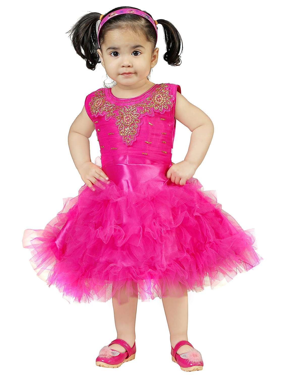 girls round neck sleeveless frock