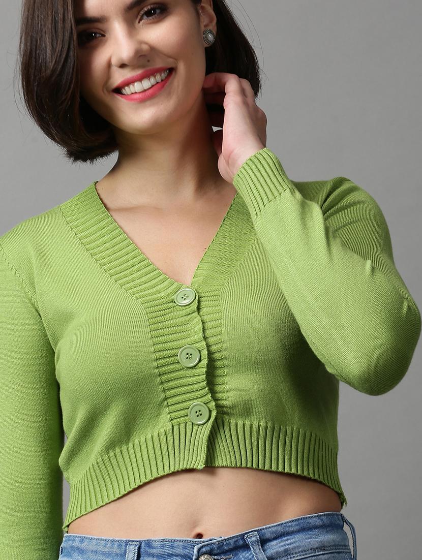v neck solid wool cardigan - 18592454 - Standard Image - 5