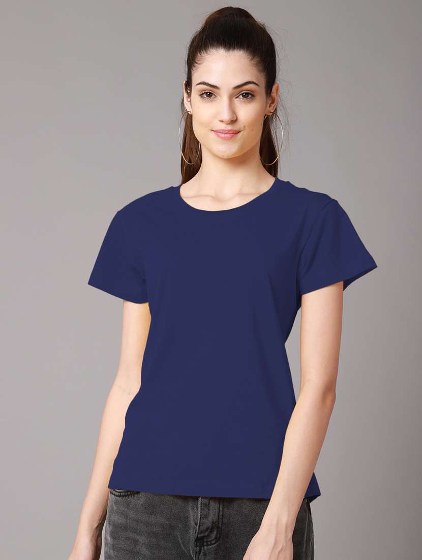 women's plain round neck t-shirt