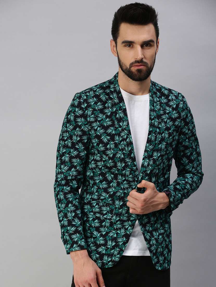 printed single breasted casual blazer