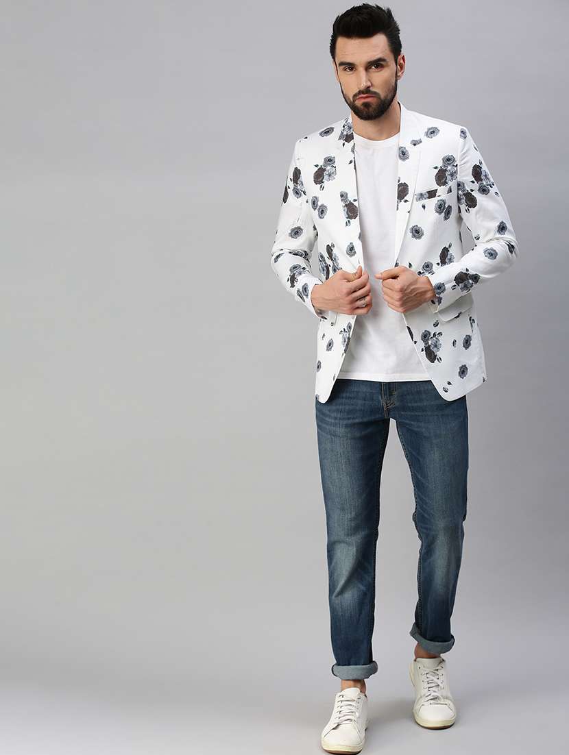 printed single breasted casual blazer - 18593128 -  Standard Image - 3