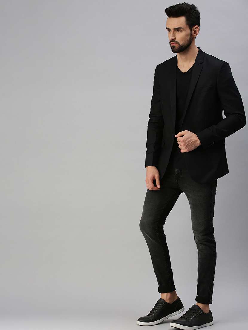 solid single breasted casual blazer - 18593135 -  Standard Image - 3