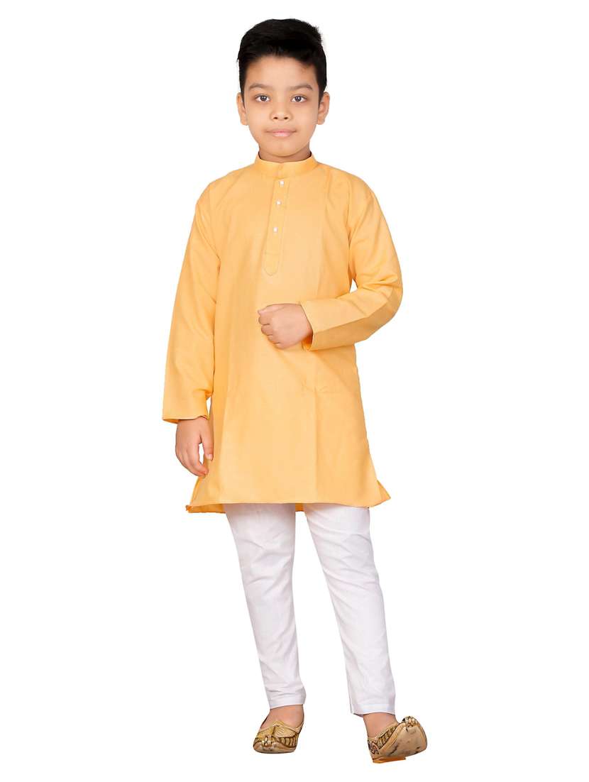 boys solid kurta set