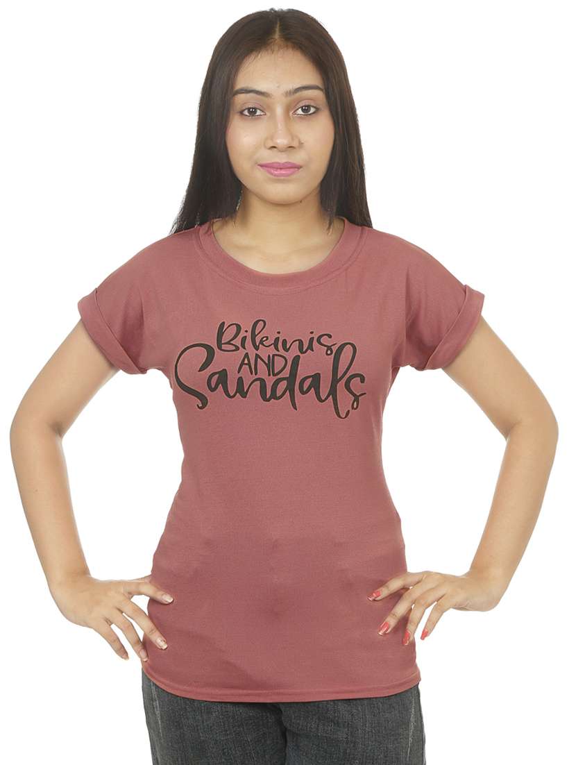 round neck graphic regular top
