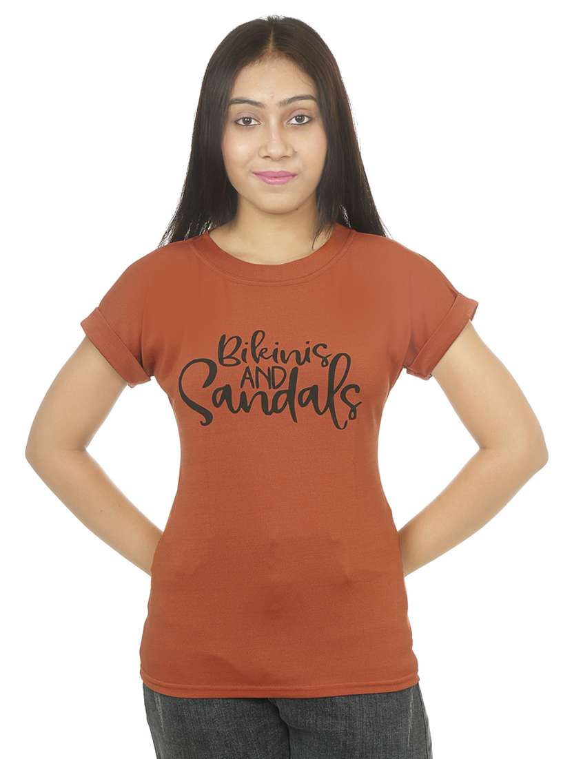 round neck graphic regular top