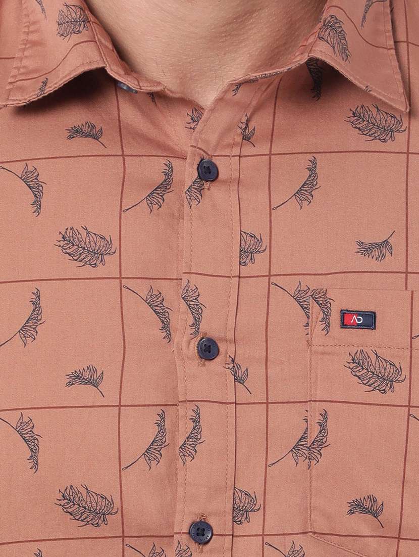 mens leaf print casual shirt - 18594766 -  Standard Image - 3
