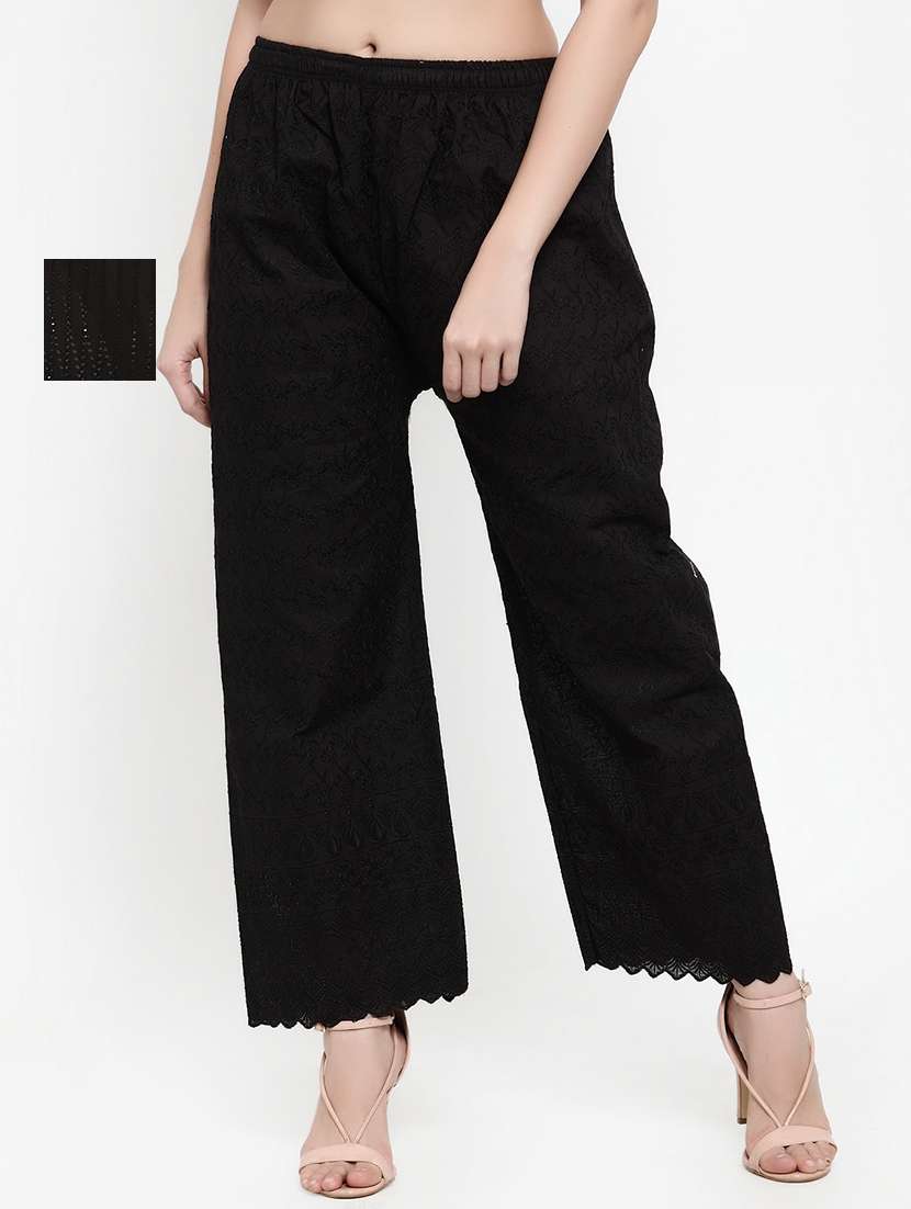 pack of 2 solids ankle length palazzos - 18595332 -  Zoom Image - 0