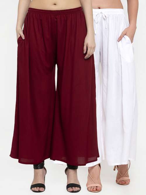combo of 2 rayon palazzo - 18595338 - Standard Image - 0
