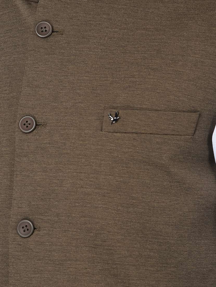 solid woolen classic nehru jacket - 18601505 -  Standard Image - 5