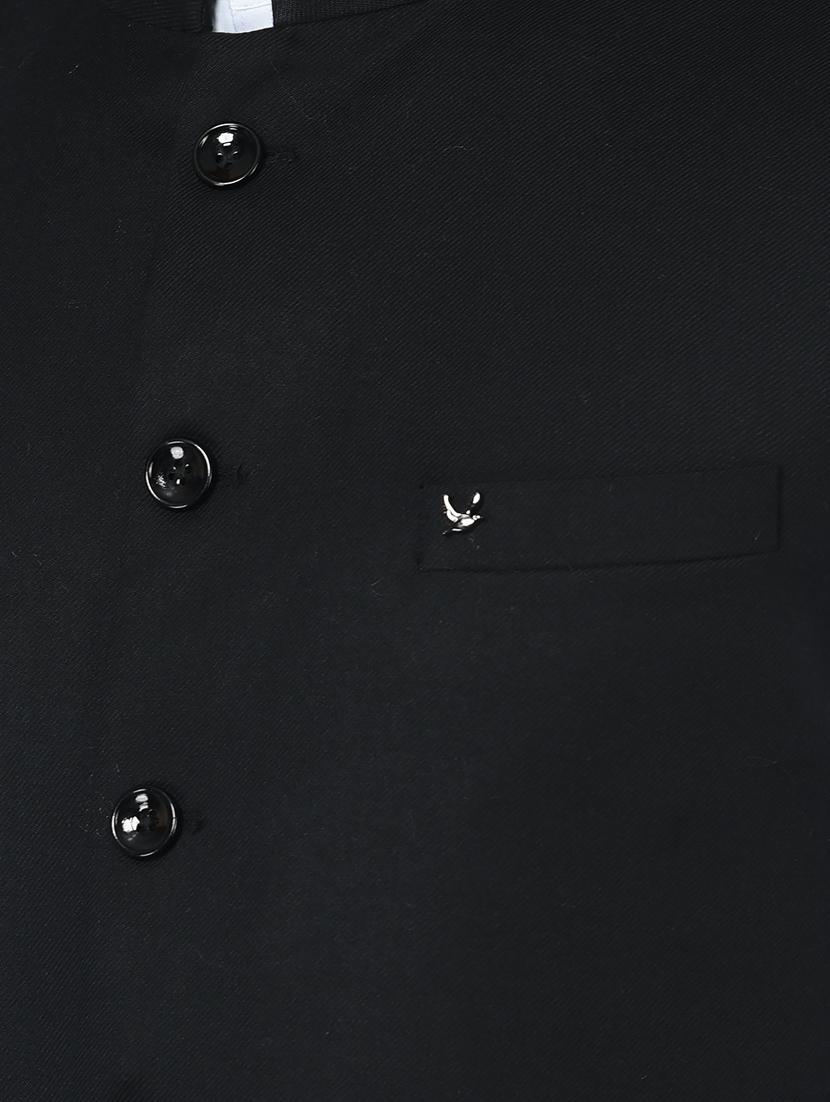 solid woolen classic nehru jacket - 18601511 - Standard Image - 5