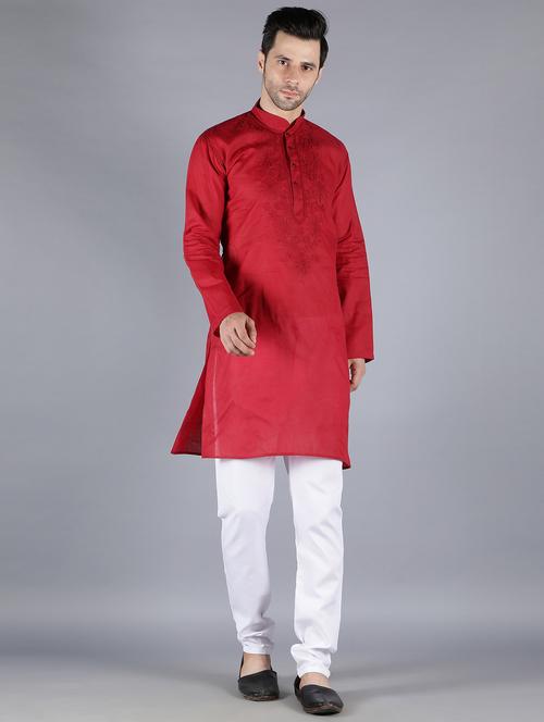 embroidered long kurta - 18602009 -  Standard Image - 0