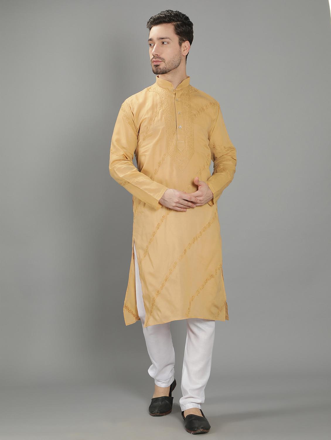embroidered long kurta - 18602019 - Zoom Image - 0