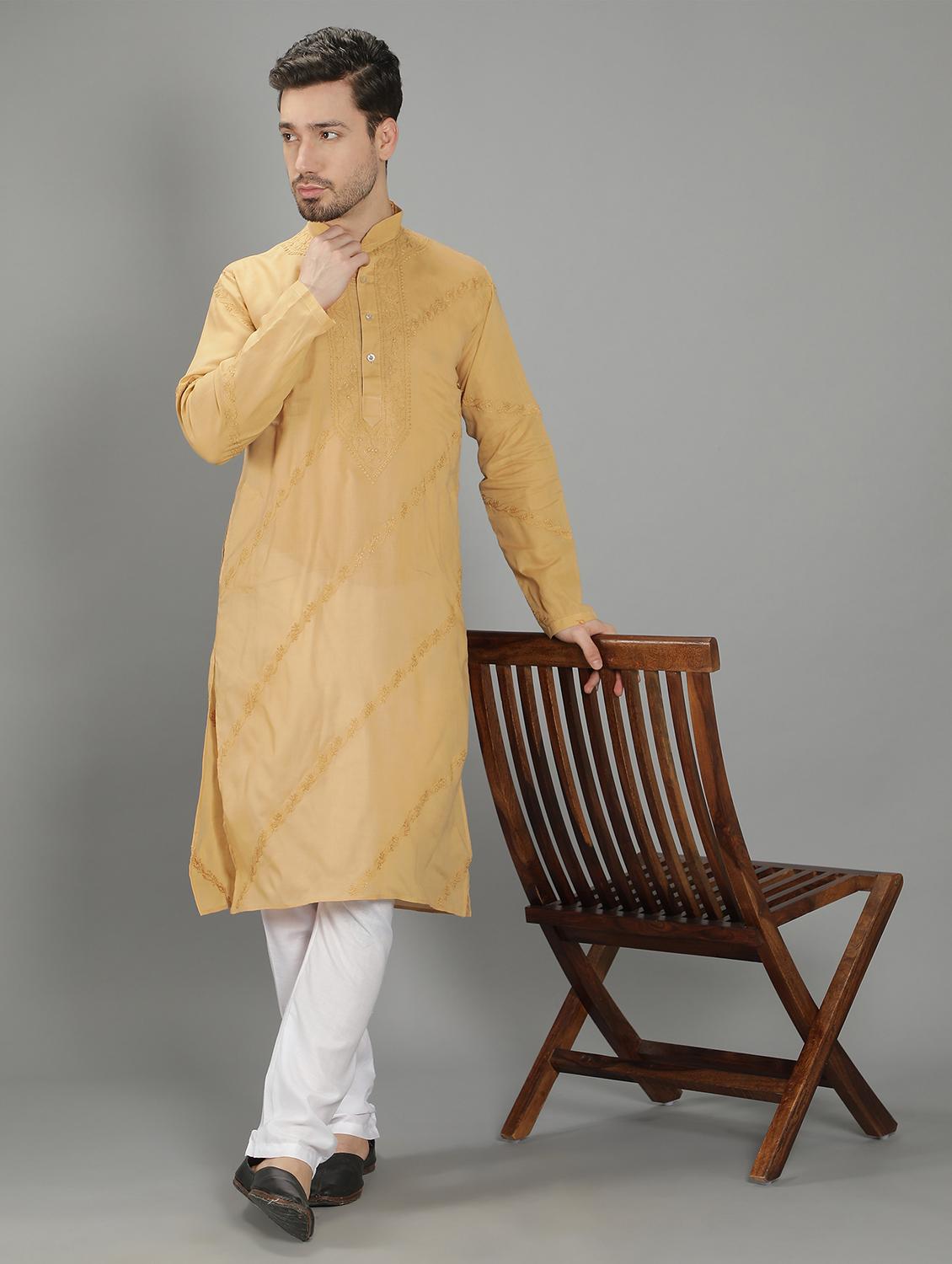 embroidered long kurta - 18602019 - Standard Image - 3