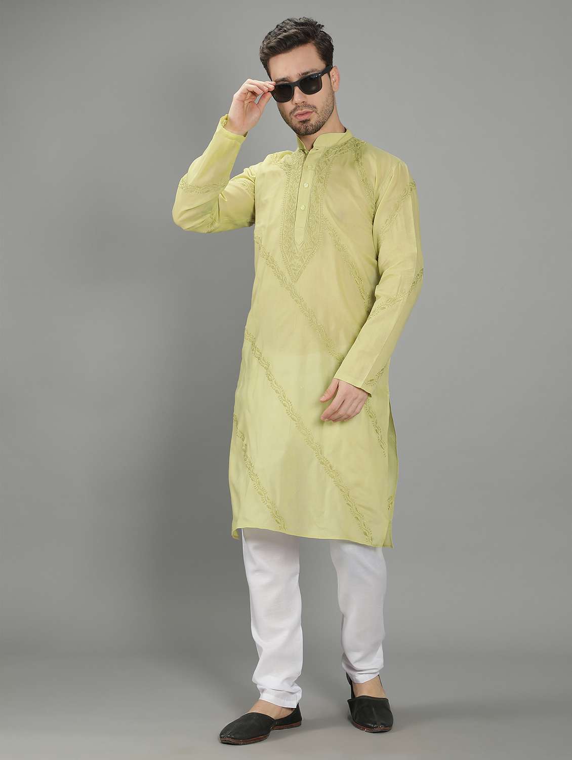 embroidered long kurta - 18602023 -  Standard Image - 3