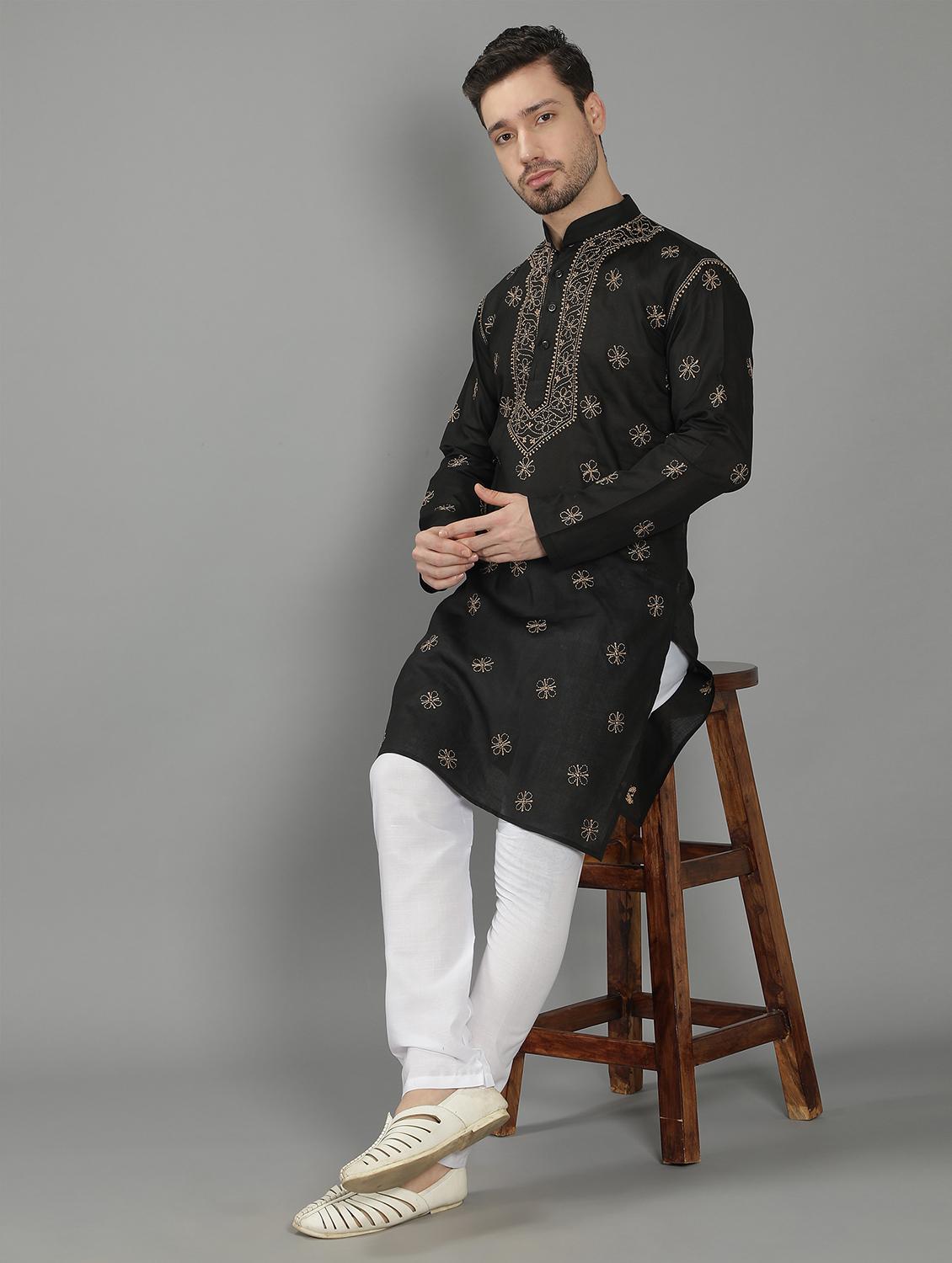 embroidered long kurta - 18602024 - Standard Image - 3
