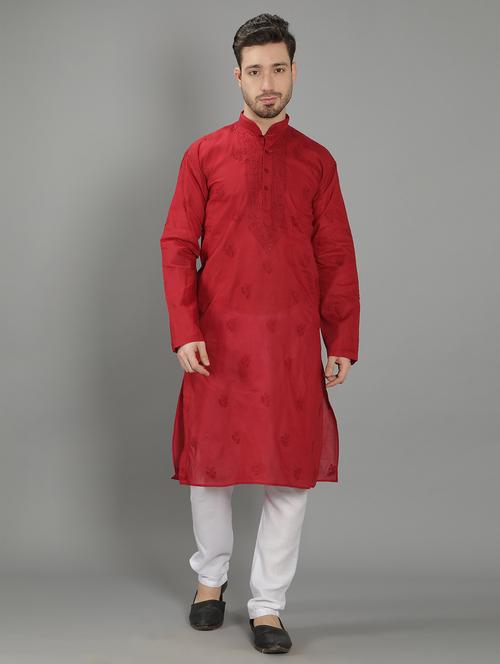 embroidered long kurta - 18602025 - Standard Image - 0
