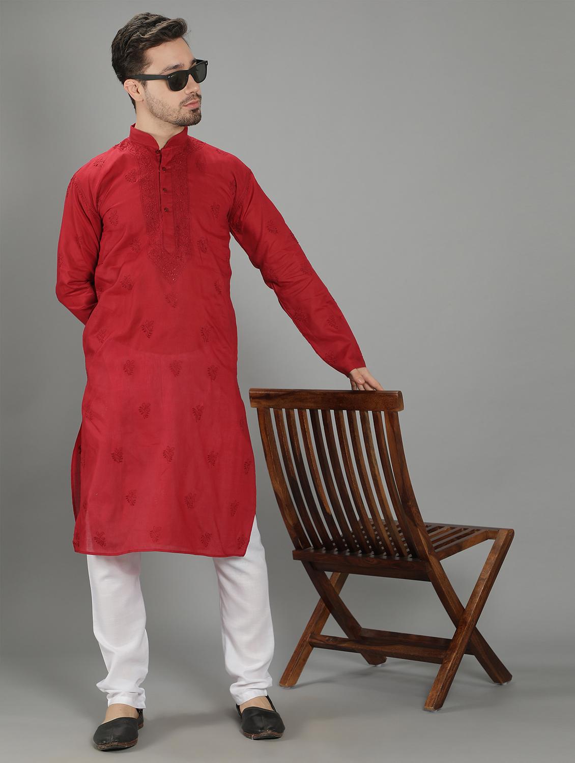 embroidered long kurta - 18602025 - Standard Image - 3