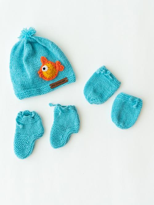 boys self design hat, gloves and shoes combo set  - 18602249 -  Standard Image - 0