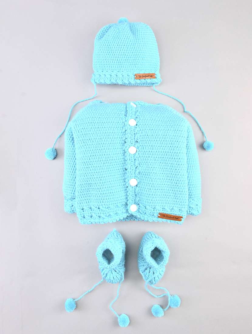 boys blue solid sweater - 18602274 - Zoom Image - 0