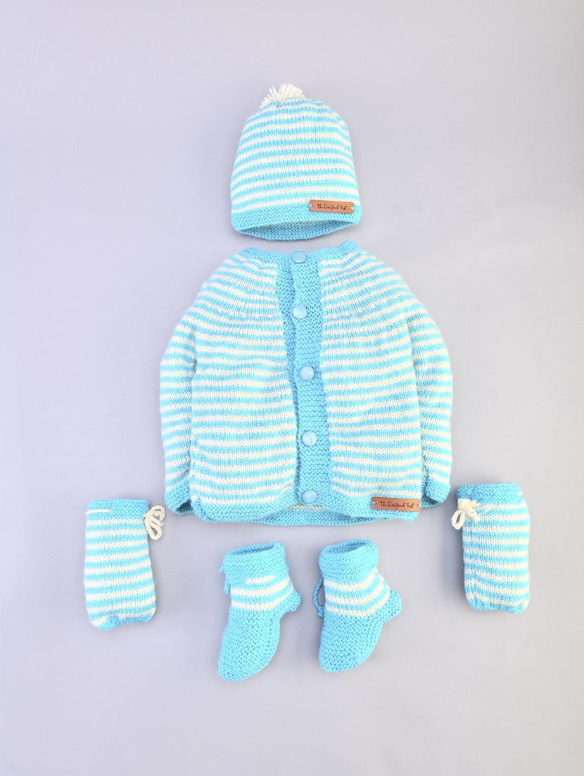 boys blue self design sweater - 18602278 - Zoom Image - 0