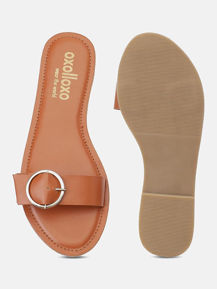 women solid slip on sandal - 18602452 - Standard Image - 3
