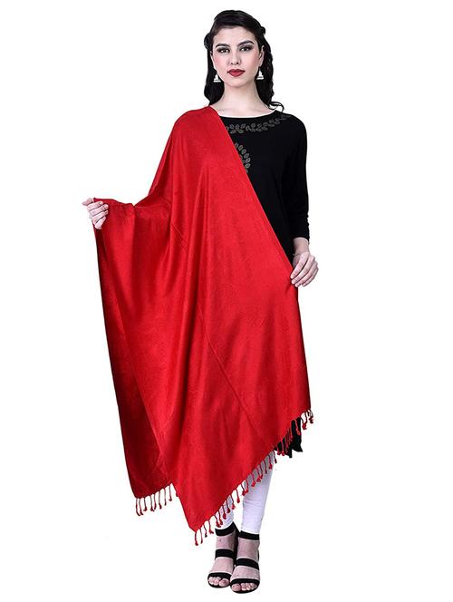tassel detailed solid stole - 18602554 - Standard Image - 0