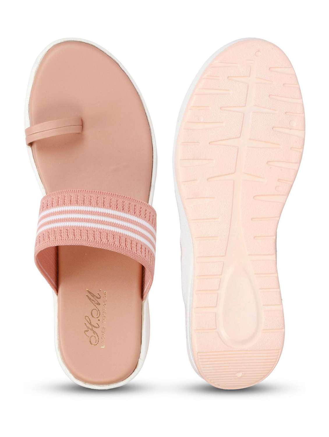 women pink one toe wedge - 18606096 -  Standard Image - 3