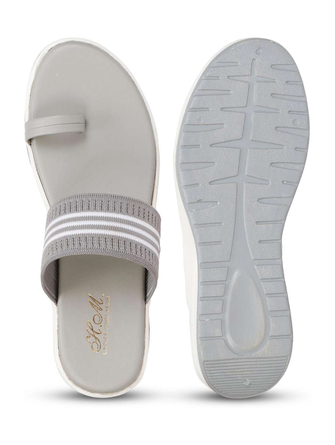 women grey one toe wedge - 18606098 -  Standard Image - 3