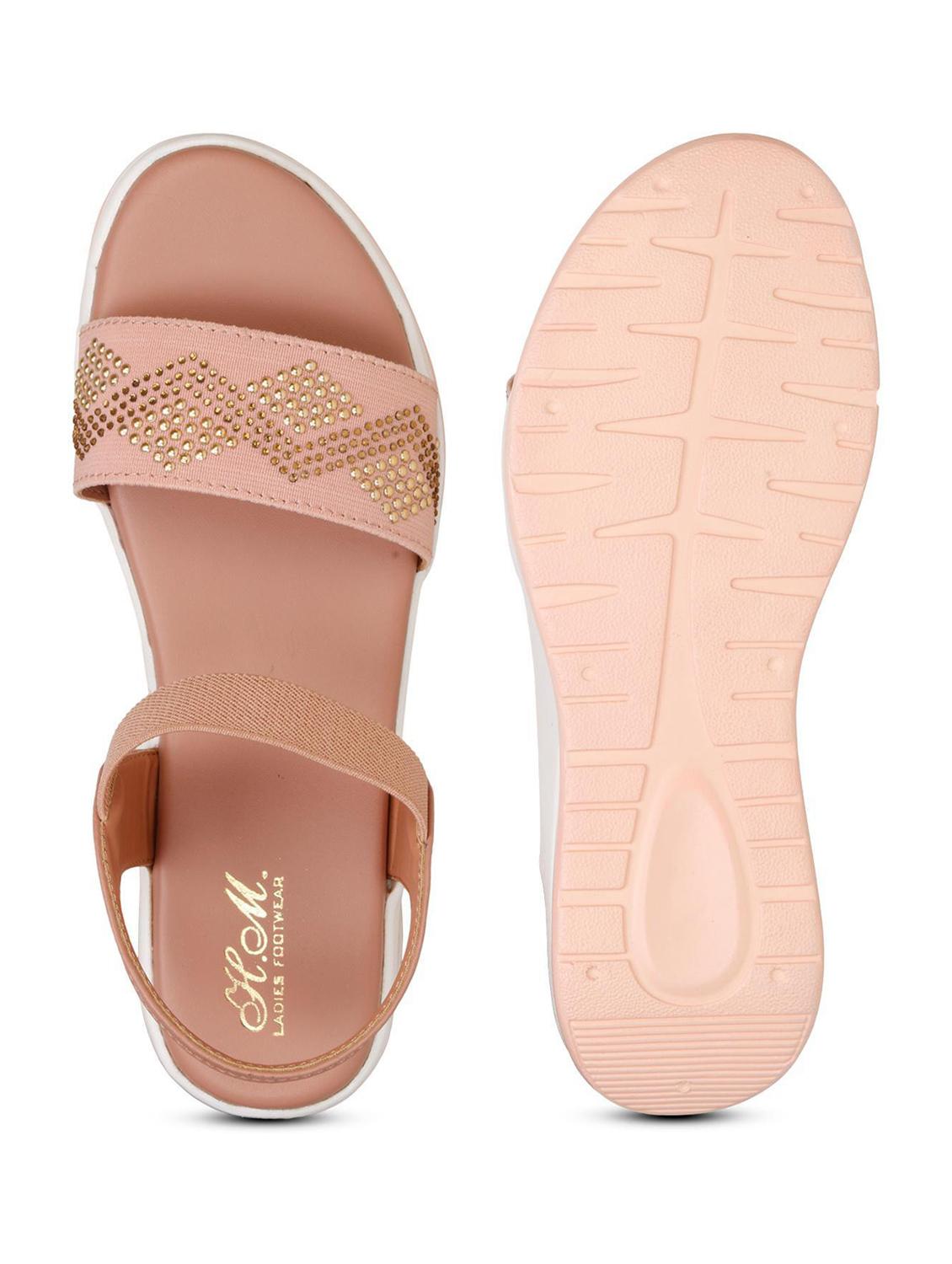 women pink back strap wedge - 18606101 - Standard Image - 3