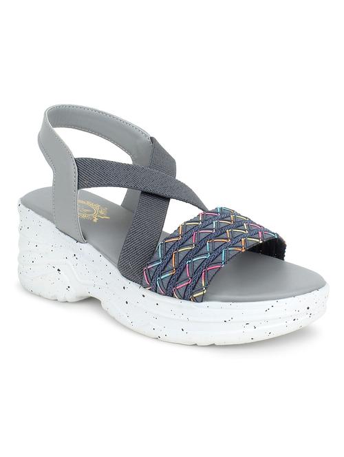 women grey back strap wedge - 18606173 - Standard Image - 0